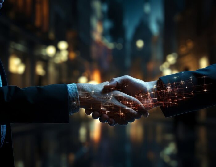 Business team collaborating with IT experts, representing a reliable technology partner in UAE