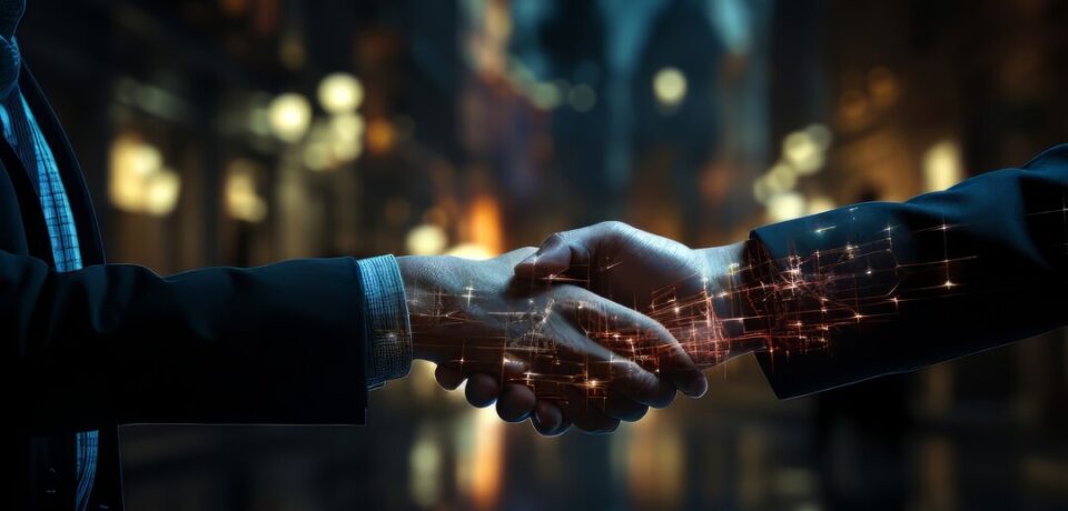 Technology Partner in UAE Accelerating Business Growth Business team collaborating with IT experts, representing a reliable technology partner in UAE