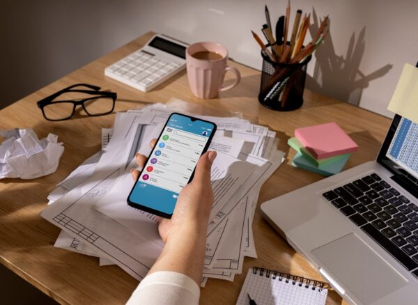 Digital invoice on a tablet showing FTA e-invoicing UAE compliance for businesses in Dubai, Abu Dhabi, and Sharjah