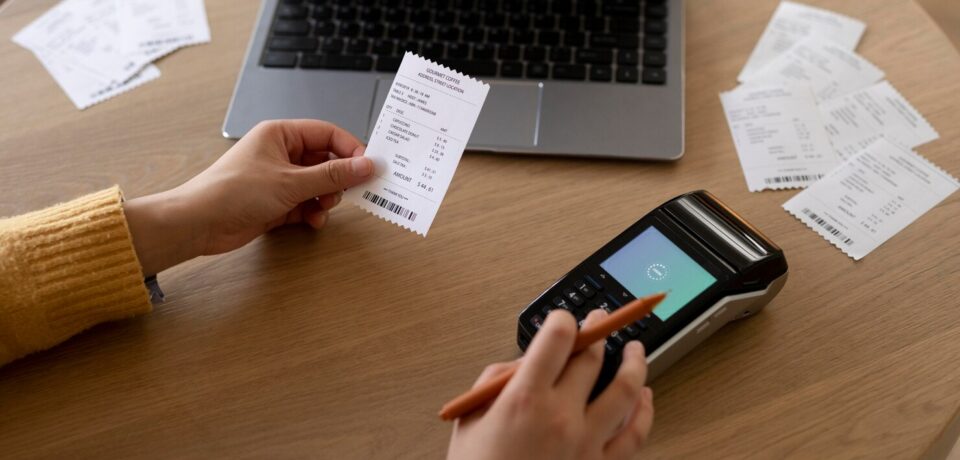 Mandatory E-Invoicing in UAE Business professional working on digital invoices on a laptop in UAE